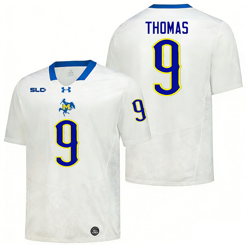 McNeese Cowboys #9 AJ Thomas College Football Jerseys,Uniforms-White